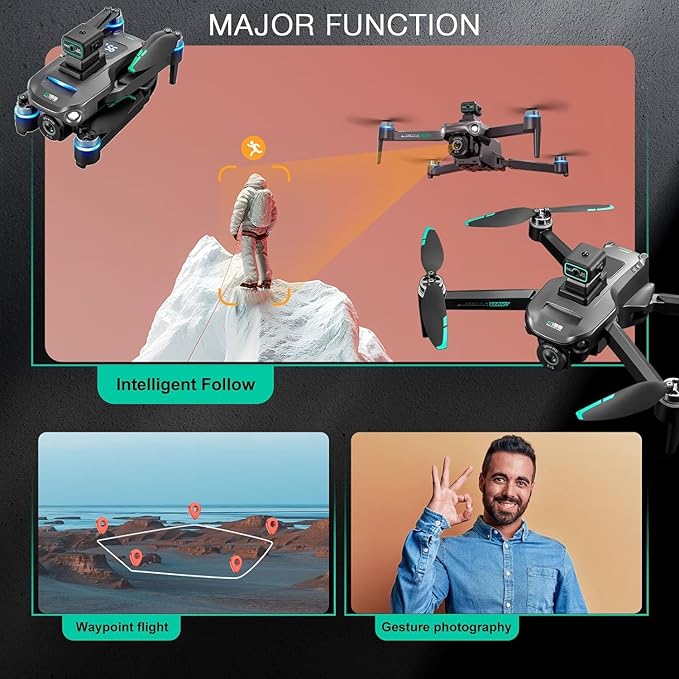 4K GPS Drone with Camera for Adults - 5G Remote Controller with 5.9 Inch Screen,Under 249g，Obstacle Avoidance, 60 Min Flight, Foldable Drone for Adults Beginners.（black）
