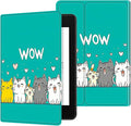 for 6" All-New Kindle Paperwhite 4 10th Generation (Model No. PQ94WIF) E-Reader Case, Slim Kickstand Stand Leather Smart Cover with Auto Wake/Sleep, Cute Cat