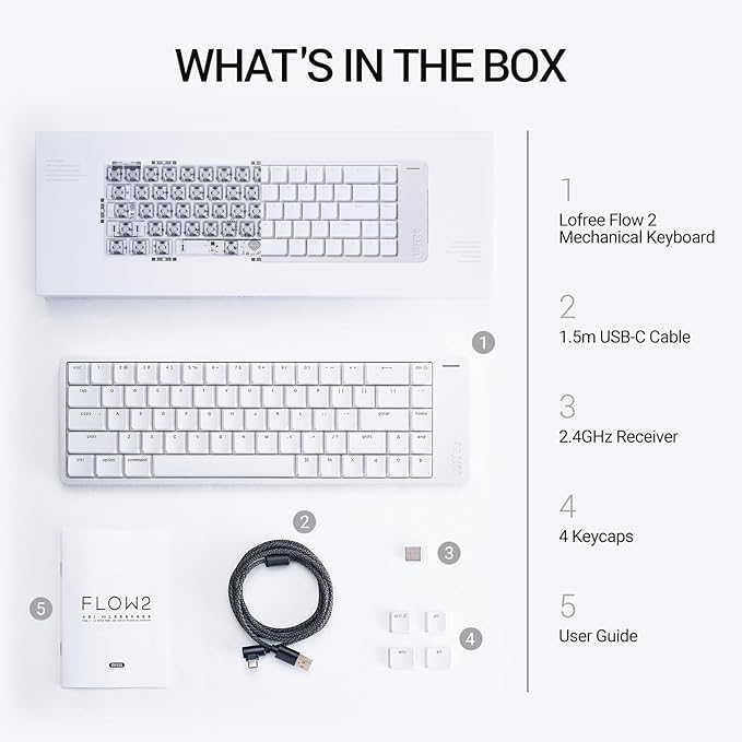 LOFREE Flow2 Low-Profile Mechanical Keyboard, Aluminum Alloy with Pulse Tactile Switches, Rechargeable Wireless Keyboards with 3 Mode Connections for Windows, macOS (Space Gray, 100 Keys)