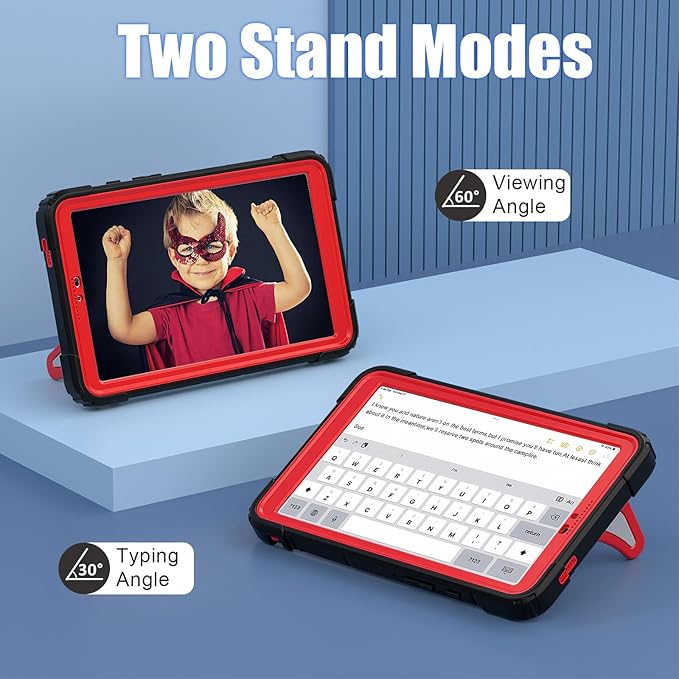 AKABEILA Compatible with Samsung Galaxy Tab A9 8.7 inch(SM-X115N)(2023) Tablet Case，Lightweight Shockproof Rugged Protective Cover with Kickstand for Kids Children Boys Babies Black Red