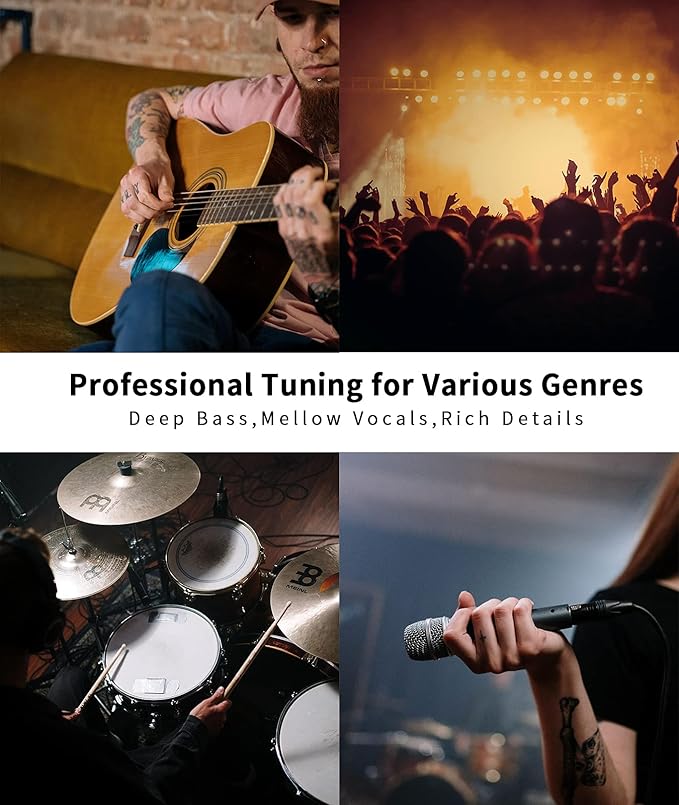 In Ear Monitor CCZ Melody Earphone, Dynamic Hybrid Dual Driver in Ear Earphones 1BA+1DD HiFi Wired Headphones Musicians IEM Upgrade Deep Bass Suitable for Bass Vocals Pop Folk (with MIC,Transparent)…