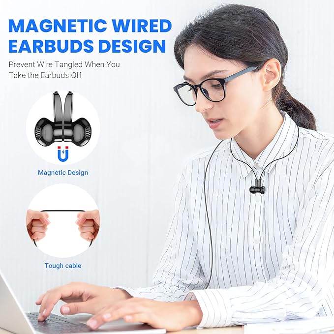 USB C Headphones for Samsung S26 S25 Ultra S24 S23 Fe, Type C Earphones with Microphone HiFi Stereo Volume Control Magnetic USBC Wired Earbuds for iPhone 17 Air 16 15 Pro Max Plus/Galaxy S22+ Flip 7