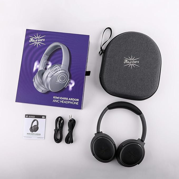 Linsoul Kiwi Ears Ardor Bluetooth 5.4 Over Ear Headphones, Wireless DJ Studio Headphones, Dual Dynamic Driver Studio Monitor with Hybrid ANC, 140H Playtime, Lightweight for Podcast Gaming Guitar