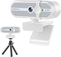 2K Webcam for PC, Webcam with Microphone and Tripod, Auto Light Correction, USB Camera Plug and Play, 90° Wide FOV, Privacy Cover, Works with Skype, Zoom, Meet, Teams, PC, Laptop, Mac, Tablet