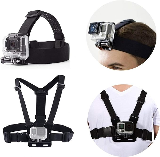 Chest Mount Harness Chesty Vest Head Mount Strap for Action Camera Compatible with GoPro Hero 12,11,10,9,8,Max,Go Pro Hero 7,6, 5,4, Session,3+,3,Hero (2018),Fusion,DJI Osmo,AKASO