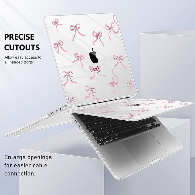May Chen for MacBook Pro 16 inch A2141 2020 2019 Release, Screen Protector & Keyboard Cover Plastic Soft-Touch Case for MacBook Pro 16-inch with Touch Bar & Touch ID - Star Bows