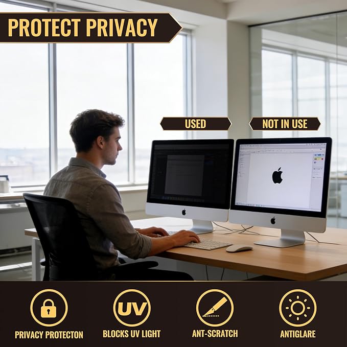 25 Inch Privacy Screen for Monitor with 16:9 Widescreen Monitor Blue Light Screen Protector - Anti-Glare - Anti-Scratch Protector Film for Data Confidentiality Privacy Shield