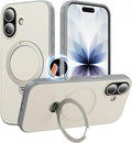 360°Ring Stand for iPhone 17 Case, Compatible with MagSafe, Military-Grade Protective,Anti-Yellowing, Scratch-Resistant Back Cover Phone Case for iPhone 17 6.3", White