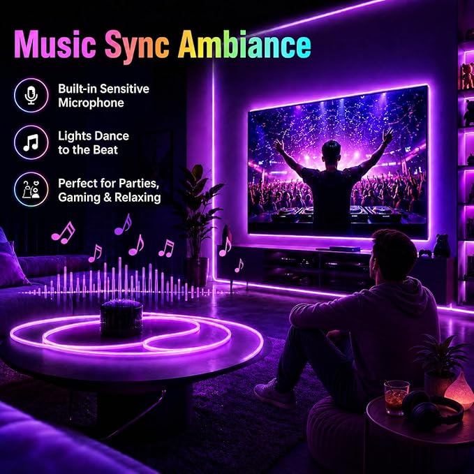 Neon Rope Lights - 32.8Ft Flexible LED Rope Lights,24V RGB Rope Lights Control with App/Remote Multiple Modes,DIY Design, IP65 Waterproof Strip Lights for Bedroom Room Outdoors Decor
