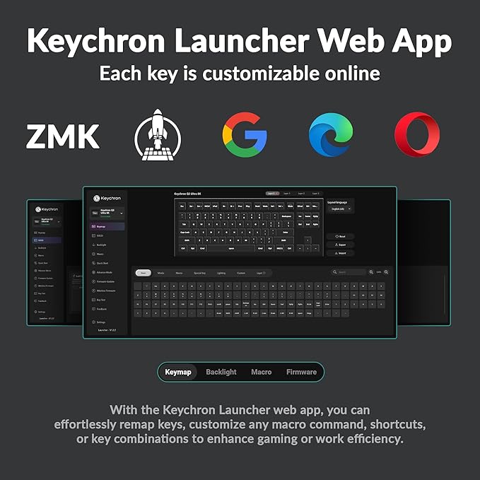 Keychron Q3 Ultra Wireless Mechanical Keyboard 8KHz Polling Rate, TKL 2.4G/Bluetooth 5.3/Wired Up to 660 Hours Long Battery Life, Hot-Swappable Aluminum RGB Gaming ZMK for Mac/Windows/Linux-Black