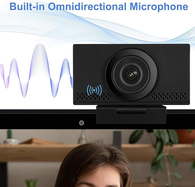 MEGREZ 4K Webcam with Microphone, AutoFocus HD USB C Web Camera with Privacy Cover, Plug & Play Streaming Webcam for Zoom Meetings, Skype, YouTube, Laptop/Desktop/PC