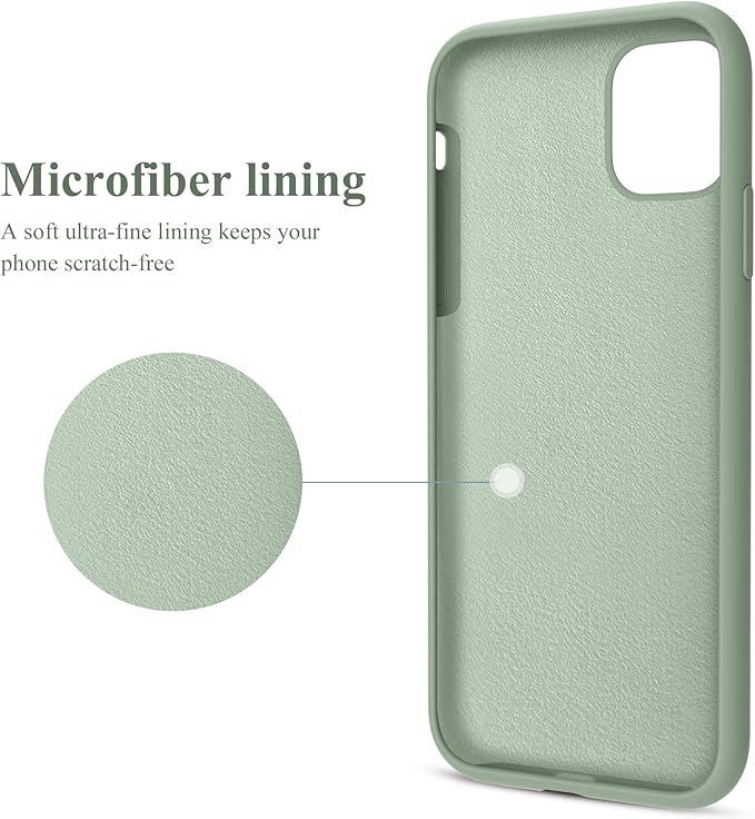 OTOFLY Compatible with iPhone 11 Pro Max Case,Ultra Slim Fit iPhone Case Liquid Silicone Gel Cover with Full Body Protection Anti-Scratch Shockproof Case (Calke Green)