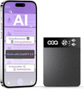 AI Voice Recorder with Simultaneous Interpretation & Real-timeTranscription,64GB AI Speech Processor Powered by ChatGPT with App Control for Business/Education/Interviews,Black