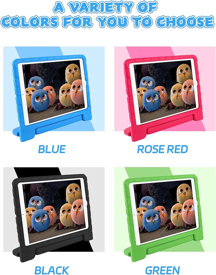 Kids Case for iPad Pro 12.9 2017(2nd Gen)/2015(1st Gen) with Pencil Holder and Handle Stand, EVA Rugged Cover Compatible with iPad Pro 12.9-inch for Child Boys Girls Toddlers(Blue)