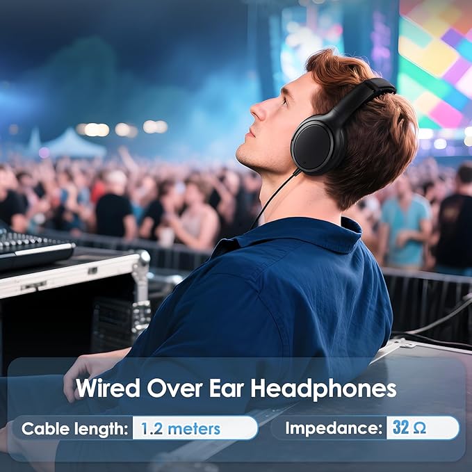 USB C Headphones Wired Headphones Over Ear with HD Mic, Lightweight Foldable Active Noise-Canceling Headphone for iPad/Sports/School/Travel/iPhone 17/16, Samsung S25/S24, Google Pixel 9,Ideal Gifts