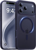 Magnetic for iPhone 17 Pro Case,[Anti-Slip][Compatible with MagSafe][Military Grade Drop Protection] Shockproof Protective Translucent Matte Phone Case for iPhone 17 Pro Case,Titanium Blue