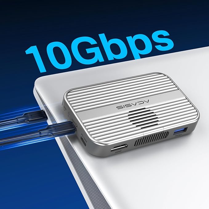 ACASIS 10Gbps Magnetic M.2 NVMe SSD Enclosure With 4K ProRes Recording M.2 EnclosureCompatible IPhone 17/16/15 Pro/Pro Max Magnetic SSD Enclosure with Cooling Fan For Video Editor/Blogger/Videographer