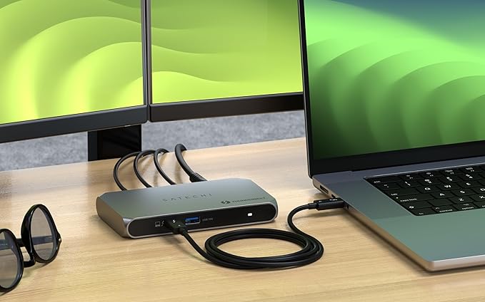 Satechi Thunderbolt 4 Dock Slim Hub Pro, USB C 100W Charging, Single 8K or Dual 4K Display, 4 Thunderbolt 4 Ports, USB 3.2 Gen2, for Mac/Windows, MacBook Air/Pro, Dell, Surface, Lenovo