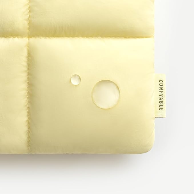 Comfyable Puffy Tablet Sleeve 7-8 Inch Compatible for iPad mini 7 2024 A17 Pro, Mini 6 2021 A15, Quilted Puffer Tablet Carrying Case for Women Men, Butter Yellow