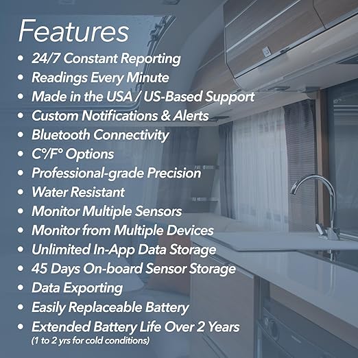 SensorPush HT.w Smart Temperature Sensor & Humidity Sensor - Thermometer & Hygrometer w/App Monitoring - Water Resistant Temperature and Humidity Monitor w/Heat Index for RV, Fridge & More