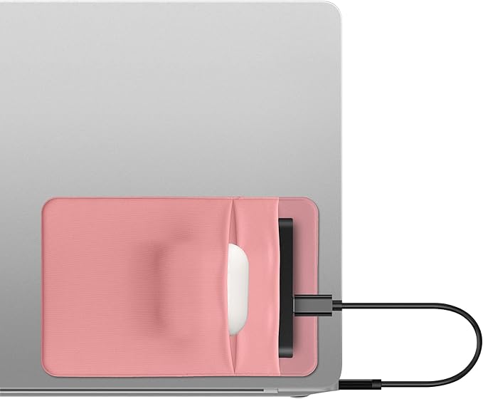 kwmobile Elastic Sleeve Compatible with SanDisk Portable SSD, Samsung T7, Crucial X8, HDD Case - Stretchy Elastane Adhesive External SSD Holder - 10x7cm & 8x7cm Pockets - Dusty Pink