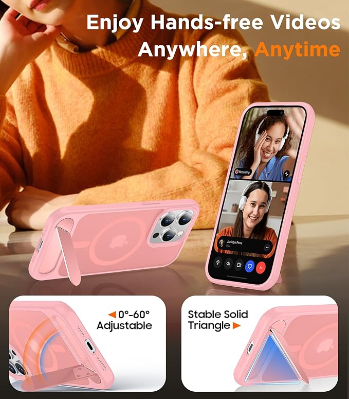 Magnetic Compatible with iPhone 14 Pro Case, [Built-in Invisible Kickstand][Compatible with MagSafe] [Military Grade Shockproof] Slim Translucent Matte Phone Case for iPhone 14 Pro 6.1"