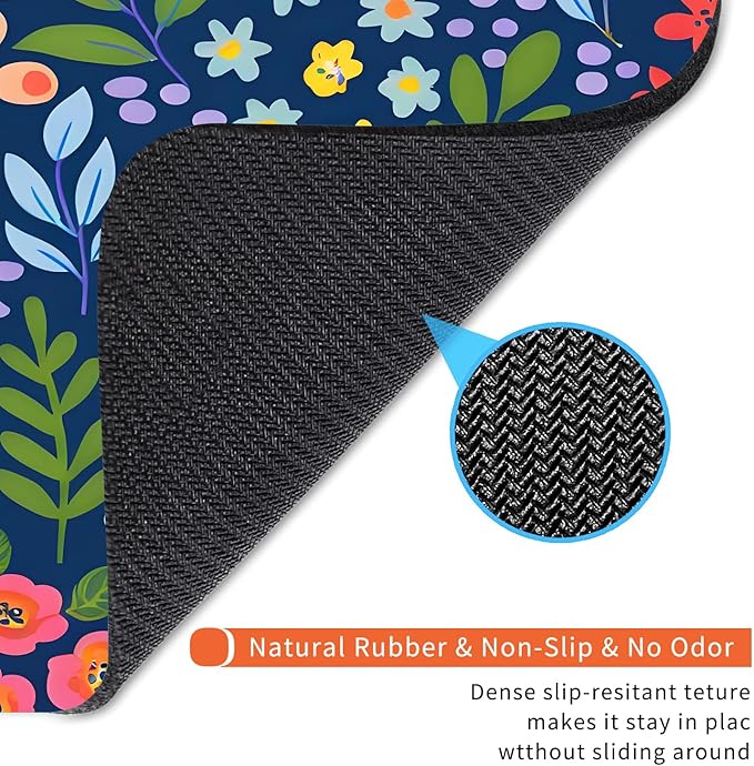 Square Mouse Pad Flowers,Personalized Premium-Textured Custom Mouse Mat Design,Washable Mousepad Lycra Cloth,Non-Slip Rubber Base Computer Mouse Pads for Wireless Mouse