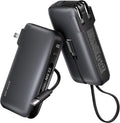 JOYFAR 1 Pack Portable Charger with Built-in USB-C Cable & Plug, 10,000mAh 5V/4.5A Power Bank Fast Charging 22.5W, Travel Essential Battery Pack 3 Output for iPhone 16/15 Series, Samsung Galaxy, iPad