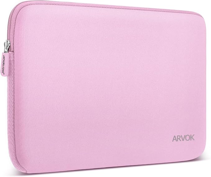 Arvok 11 11.6 12 Inch Laptop Sleeve Case for MacBook Air 12, Water-Resistant Neoprene Notebook Computer Tablet Sleeve, Carrying Bag Cover for Chromebook/HP/Dell/Lenovo/Asus/Acer, Pink