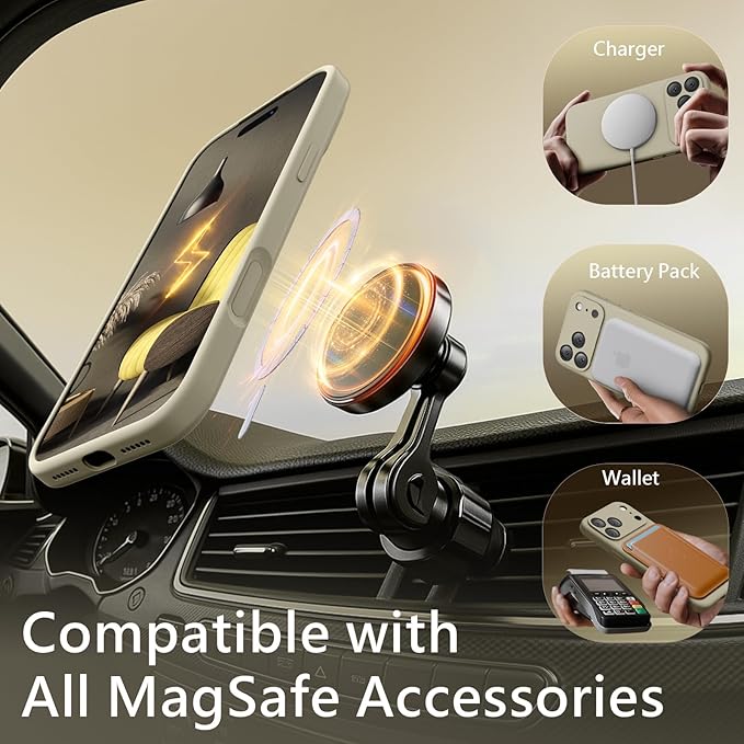 FireNova Magnetic for iPhone 17 Pro Max Case, Compatible with MagSafe, [Integrated Silicone Camera Control Button] [Camera Protection] Anti-Scratch Microfiber Lining Phone Case, 6.9", Khaki