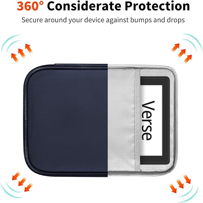 HoYiXi Universal Sleeve Bag for 6",6.8",7" Kindle Paperwhite/Colorsoft 2024-2012 Compatible with 6"-6.8" All-New Kindle/Kobo/Tolino/Sony,6" EReader with Anti-Drop Protective Cover,Blue