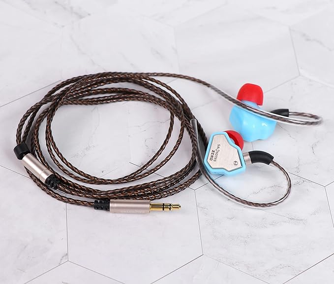 Linsoul 7Hz Salnotes Zero HiFi 10mm Dynamic Driver in-Ear Earphone IEM with Metal Composite Diaphragm Stainless Steel Faceplate Detachable 2Pin OFC Cable (Blue, Without Mic)