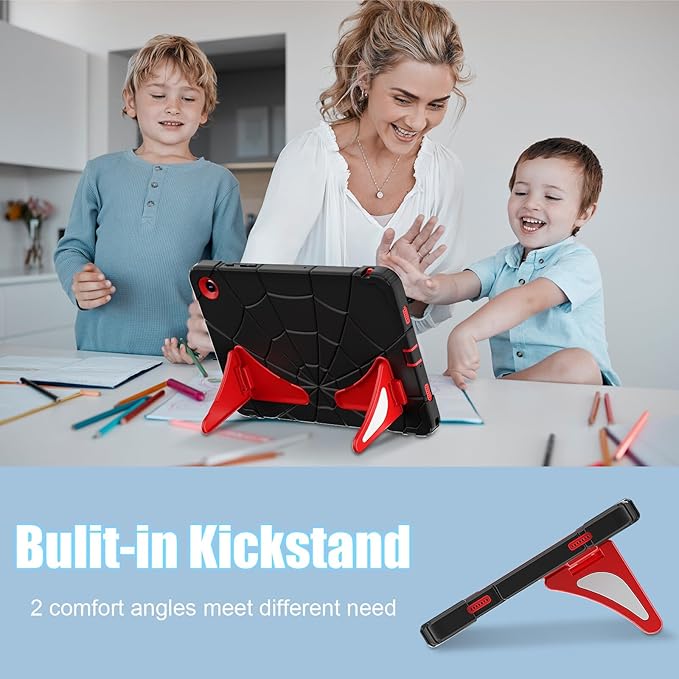 AKABEILA Compatible with Samsung Galaxy Tab A9 Plus 11 inch (SM-X216B)(2023) Tablet Case，Lightweight Shockproof Rugged Protective Cover with Kickstand for Kids Children Boys Babies Black Red