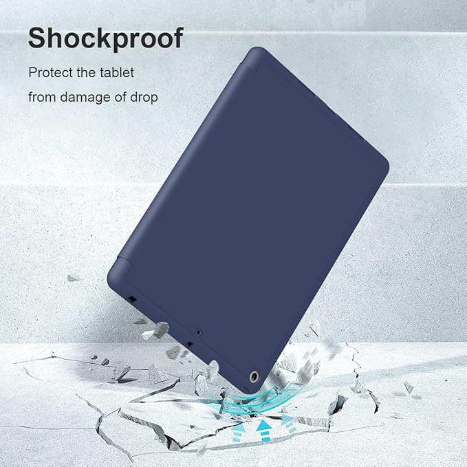 Case for iPad Air 3 / Pro 10.5 Inch, Lightweight Slim Soft TPU Trifold Stand Smart Cover, Auto Sleep/Wake Case with Pencil Holder for iPad Air 3rd Generation/Pro 10.5 - Navy Blue
