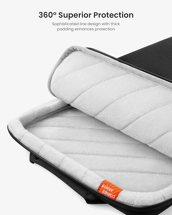 tomtoc 360 Protective Laptop Sleeve Designed for 2026 15-inch MacBook Air M5/A3448, M4/A3241, M3/A3114 M2/A2941, 15'' Surface Laptop AI PC/6, Water-Resistant Well-Organized Accessory Sleeve Case