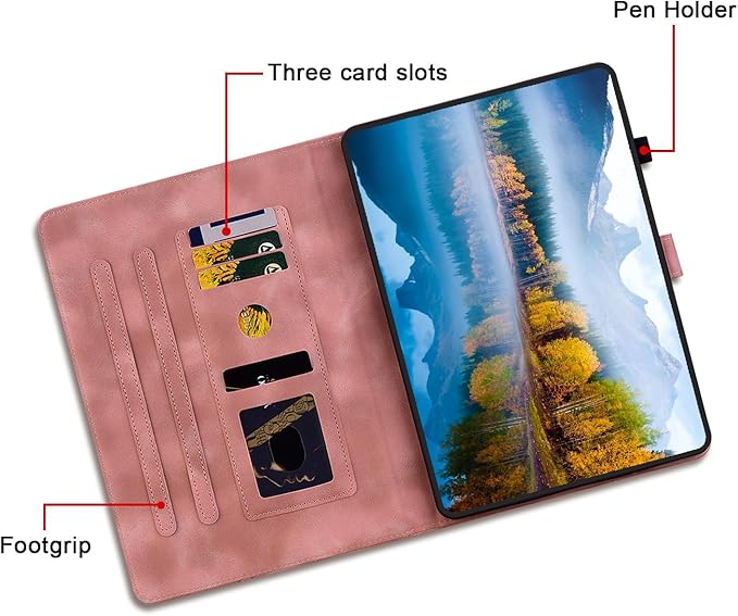 Case for iPad mini 7 2024 A17 Pro/iPad mini 6 2021 8,3 inch, Auto Wake/Sleep Supports Pencil Pro and Pencil(USB-C) Magnetic Clasp Stand, Pink