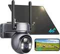LIWAN 4G LTE Cellular Security Camera, No WiFi Security Camera Outdoor, Solar Cellular Camera Wireless, Built in SIM Card, 2K Color Night Vision, PIR Motion Detection, 360° Full Cover, 2 Way Talk
