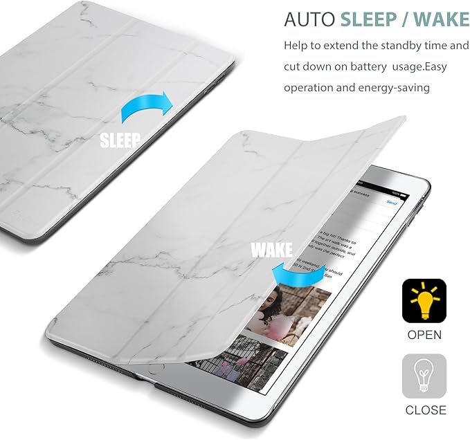 ProCase Smart Case for 10.5” iPad Air 3rd Generation 2019 / iPad Pro 2017, Slim Stand Cover with Translucent Frosted Back for iPad Air 3 -Whitemarble