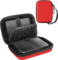ProCase Hard Drive Case 2.5 Inch for Elements WD My Passport Canvio Basics Seagate Backup Plus Slim Expansion 1TB 2TB 3TB 4TB, Portable Carrying Case Holds 2 External Hard Drives -Red