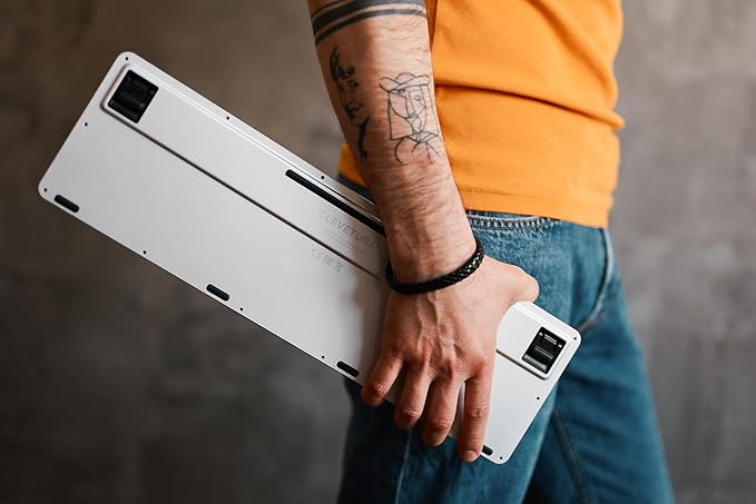 CLVX 1 Windows | Touch On Keys & Gestures AI Keyboard | Bluetooth & USB-C | Low Profile Silent Scissor Keys | Interactive RGB | Aluminum Chassis | Compatible with Windows/Linux/Android