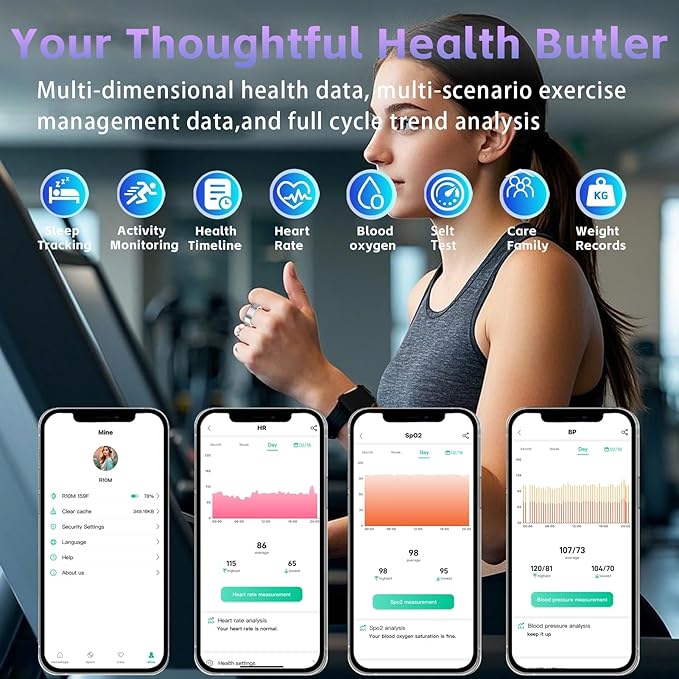 Smart Ring for Women – Fitness Tracker Ring with Heart Rate, SpO2, Blood Pressure, Sleep Monitoring, Step & Calorie Counter, No Subscription Fee, iOS & Android Compatible (Silver, 14)