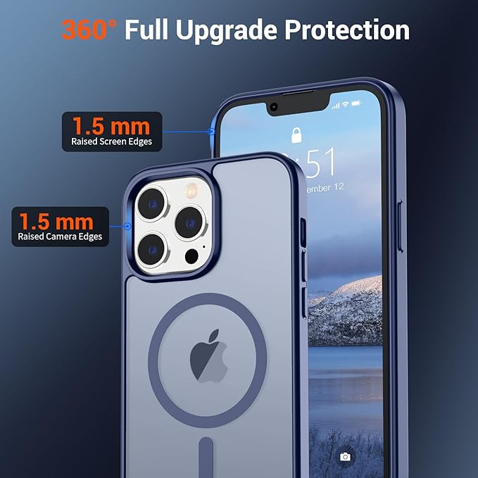 SUPFINE Magnetic for iPhone 13 Pro Case (Compatible with MagSafe) (Military Grade Drop Protection) Slim Translucent Matte Shockproof with Anti-Fingerprint Phone Case,Lavender Gray