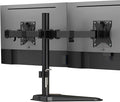 Mount-It! Dual Monitor Stand for Desk, Free Standing Monitor Mount for 2 Screens up to 32”, Height Adjustable with Tilt, Swivel & Rotation, VESA 75x75 & 100x100