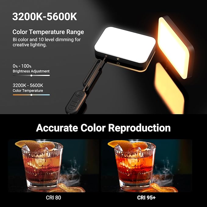 NEEWER Basics 2 Pack LED Video Light Panel Lighting Kit, 6.2" Dimmable Portable Studio Light with 53" Tripod Stand, 3200K-5600K/CRI95+ 810lux for Photography Video Recording Streaming Podcast, BP132