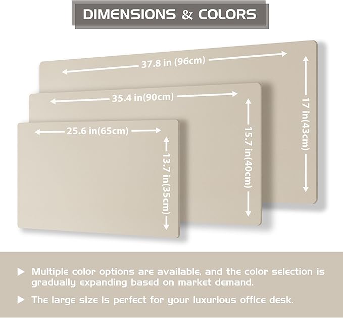 Aothia Dual-Sided Desk Mat - Leather & Cork Desk Protector, Large Mouse Pad & Writing Pad for Office/Home, Waterproof, Beige (35.4" x 15.7")
