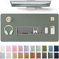 YSAGi Leather Desk Protector, Office Mat, Large Mouse Mat, Non-Slip PU Leather Blotter, Laptop Desk, Waterproof Writing Pad for Office and Home (Dark Green, 31.5" x 15.8")