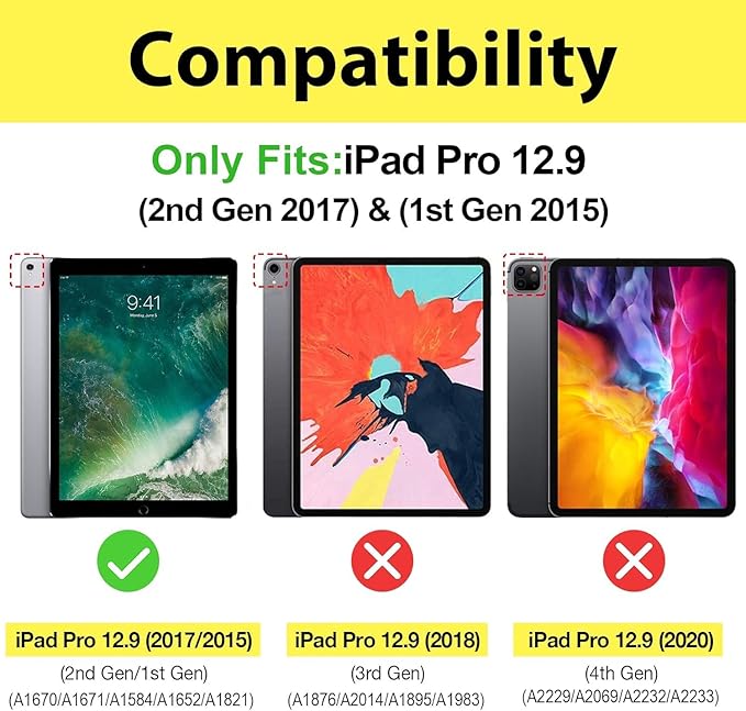 ProCase Smart Case for iPad Pro 12.9 Inch 1st and 2nd Generation (2015 and 2017 Model), Stand Cover Support Auto Sleep/Wake -Green