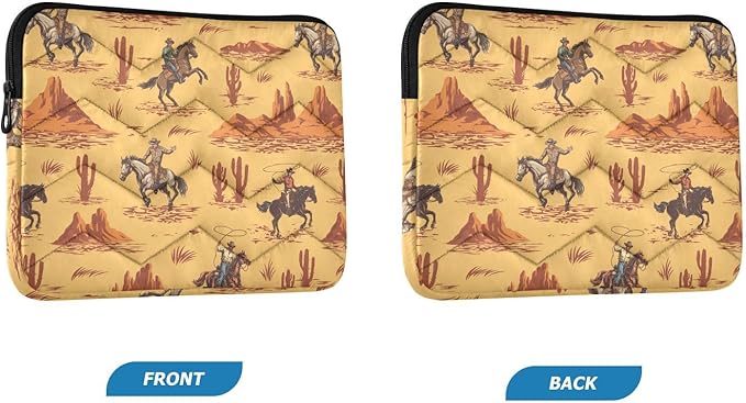 Cute Laptop Sleeve 13 inch Western Desert Cowboy Laptop Bag 14 inch Waterproof Computer Bag for Women Laptop Accessories Computer Cover Bag for Tablet Men, A06D24018