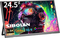 24.5" 2.5K Portable Monitor 160Hz QHD Gaming Monitor 100% sRGB IPS Large Screen, USB-C HDMI External Second Screen with Kickstand, Travel Monitor for Laptop, PC, Phone, VESA Mountable
