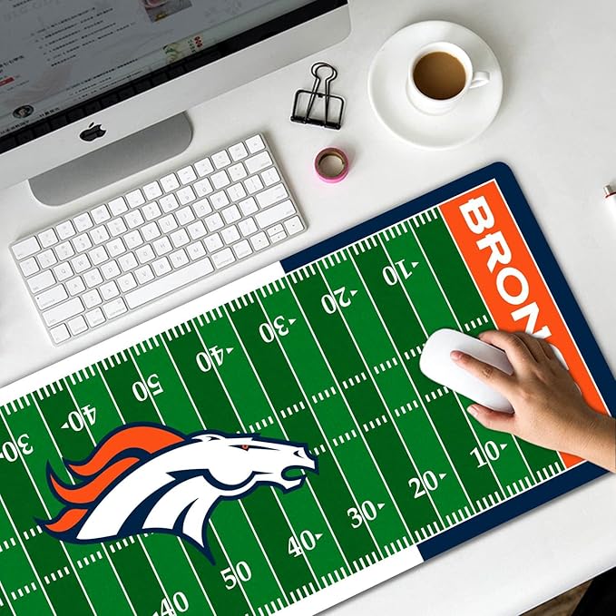 Large Gaming Mouse Pad, Mousepad with Non-Slip Rubber Base for Laptop Computer Desktop Keyboard,Football Fans Boy Husband Gift Orange Design Mat